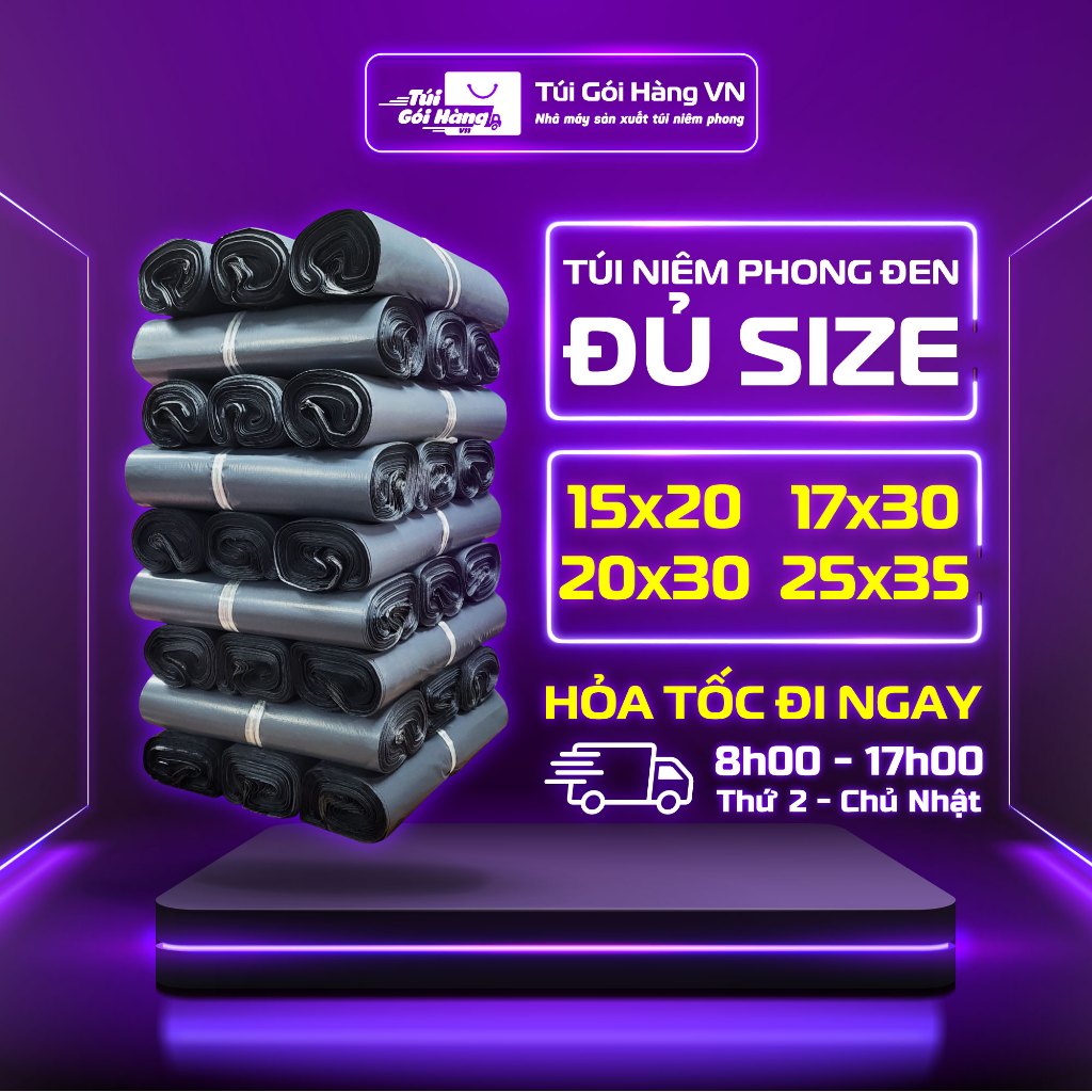 [1 Cuộn] Túi Niêm Phong Xám Đen 15x20, 15x25,17x30, 25x35, 28x42 Giao Hỏa Tốc, Xuất VAT Theo Yêu Cầu - Túi Gói Hàng VN