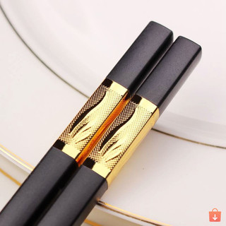 Combo 3 hộp đũa ăn cơm mạ vàng sang trọng chống trơn trượt chịu nhiệt cao cấp