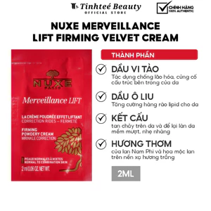 Kem dưỡng ẩm, chống lão hoá, nâng cơ NUXE Merveillance LIFT Firming Velvet Cream 2ml