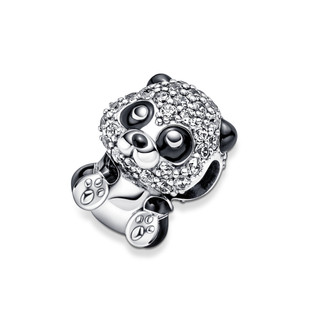 Charm Bạc Pandora Moments Gấu Trúc Tráng Men Đen