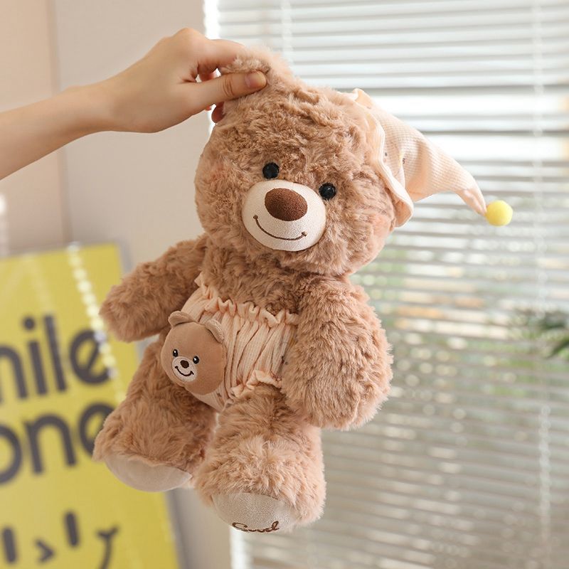 Gấu bông teddy mặc đồ ngủ dễ thương, Thú nhồi bông teddy lông xù làm gấu ôm ngủ cho bé, mọi người, Bobesu