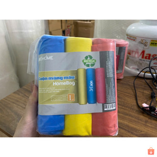 Combo 5 túi rác tự hủy sinh học Eco cuộn nhiều màu có mùi hương dai bền 1kg