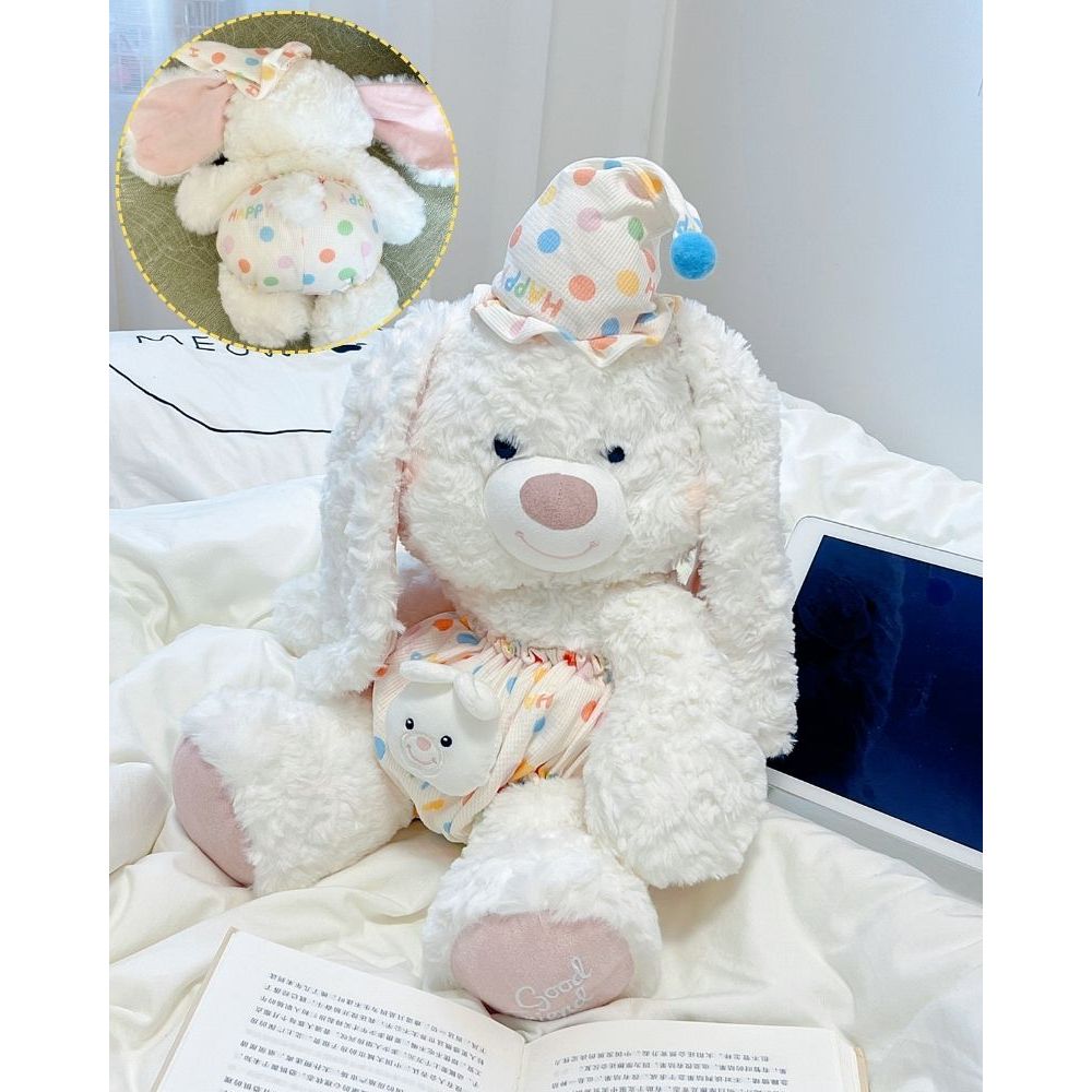 Gấu bông teddy mặc đồ ngủ dễ thương, Thú nhồi bông teddy chất liệu lông xù làm quà tặng,gấu ôm ngủ cho bé, babisu