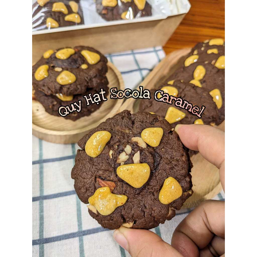 Bánh quy hạt, giòn thơm, giàu dinh dưỡng KD Shop vị socola caramel 10 cái/ hộp 355g