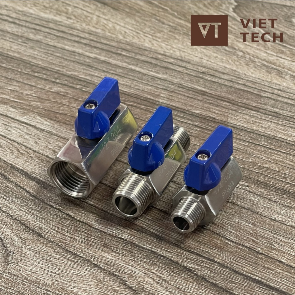 Van Bi Mini Inox 304 PN63 ren BSPT Trong / Ngoài / 1 trong 1 ngoài ...