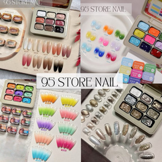 Set gel dặm ombre 9 màu chất mịn mướt đa năng , dùng dặm ombre , vẽ , chà tráng gương chất đặc mịn