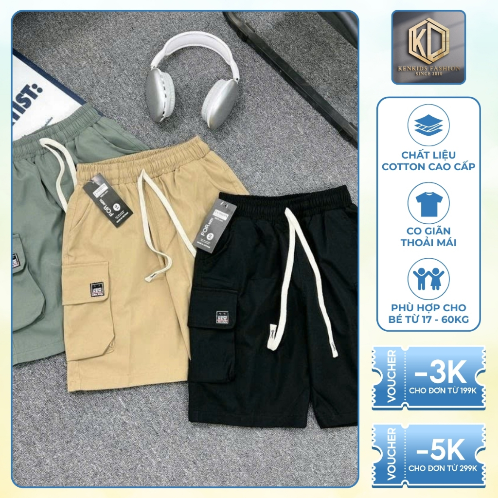 Quần Kaki Túi Hộp Cho Bé Trai Chất Liệu KaKi Mềm Mát Co Giãn Nhẹ Size 17-60kg [KQ01]