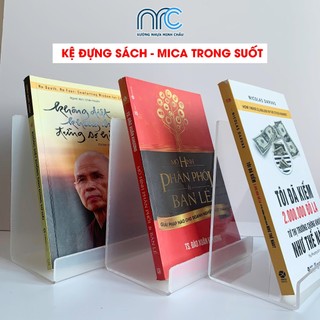2 Kệ sách mica để bàn, Kệ Mica, Acrylic chữ L, Giá trưng bày sách, album ảnh, dày 3mm