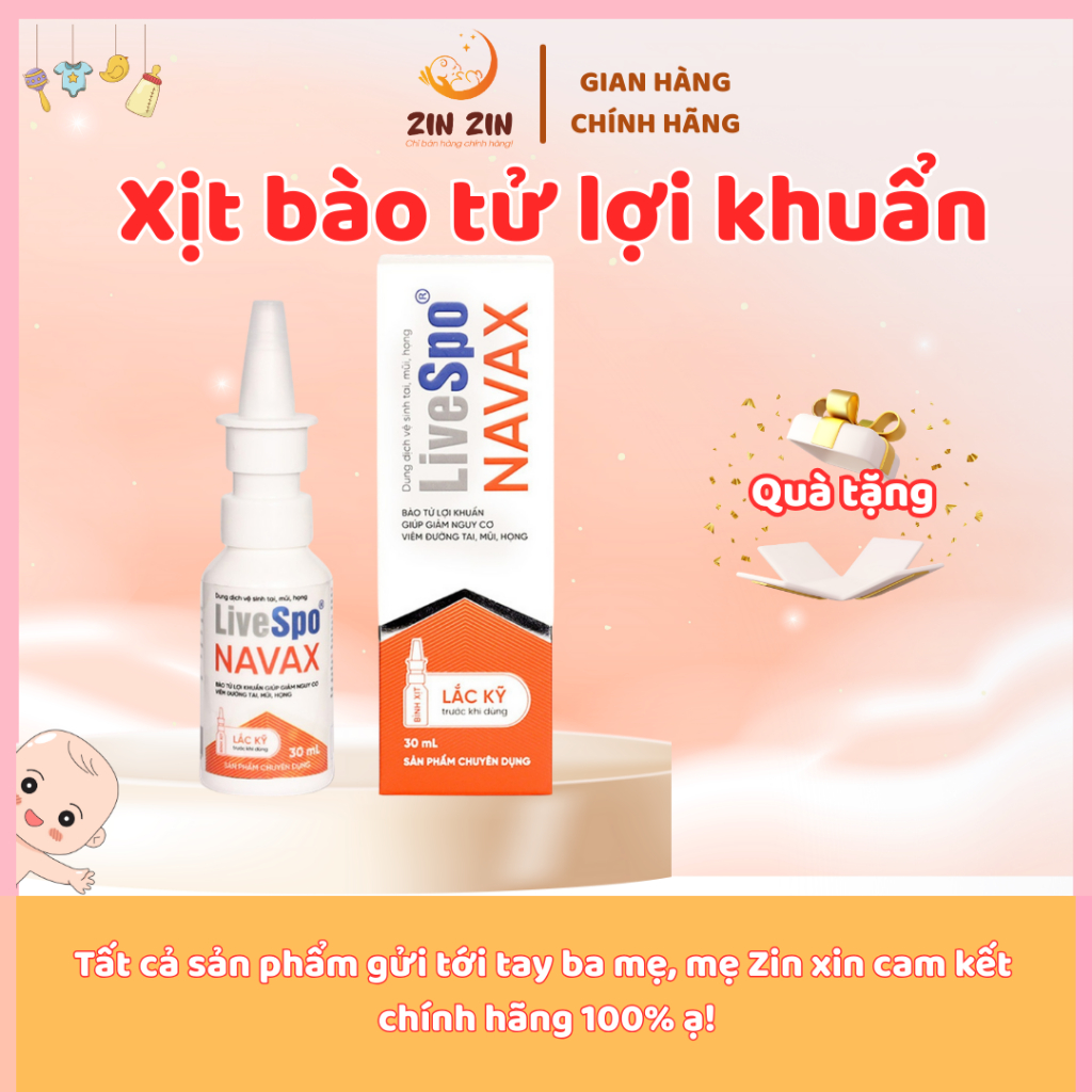 Bình xịt LiveSpo Navax Chuyên dụng (20ml) - Giảm nguy cơ sổ mũi, nghẹt mũi, viêm tai, mũi, họng