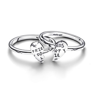 Nhẫn Stranger Things x Pandora "Friends Don't Lie" Trái Tim Tách Đôi