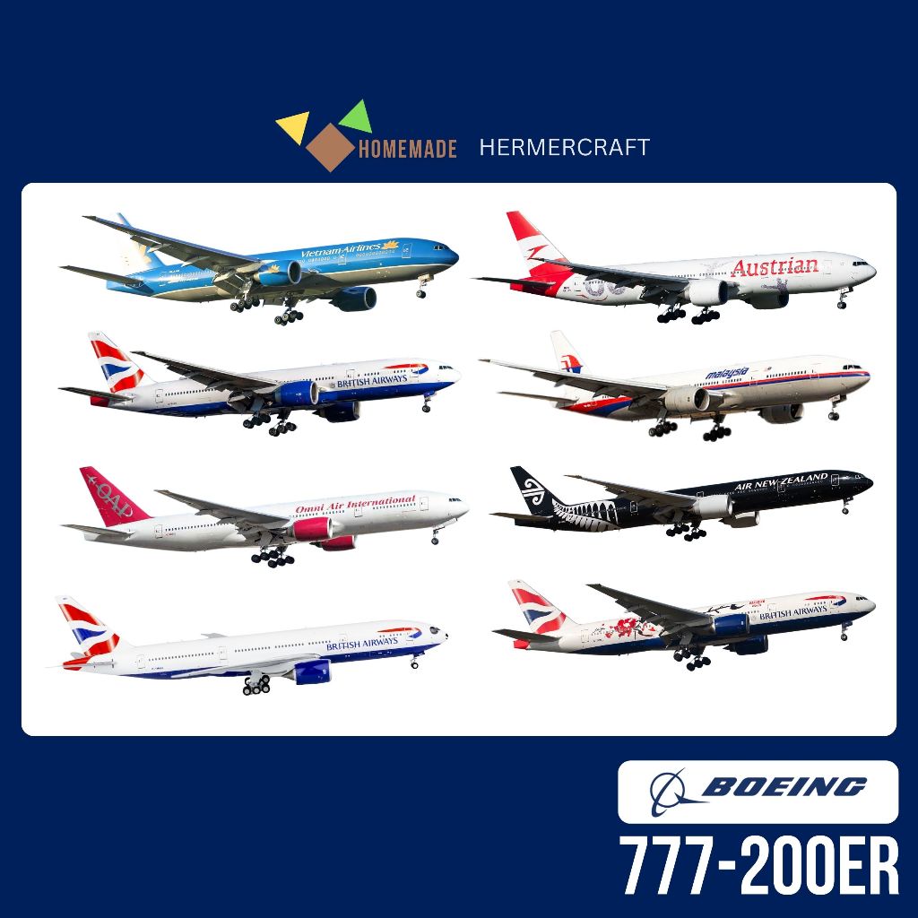 Mô Hình Bìa Cứng Máy Bay Thương Mại Boeing 777 (777-200ER, 777-300ER ...