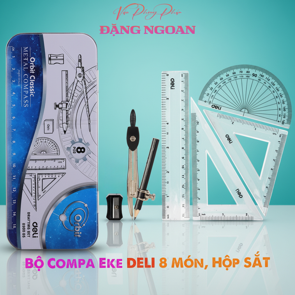 Bộ Compa Eke Thước Kẻ Deli Hộp Sắt 8 Món - Dụng Cụ Học Tập Tiện Ích Cho ...