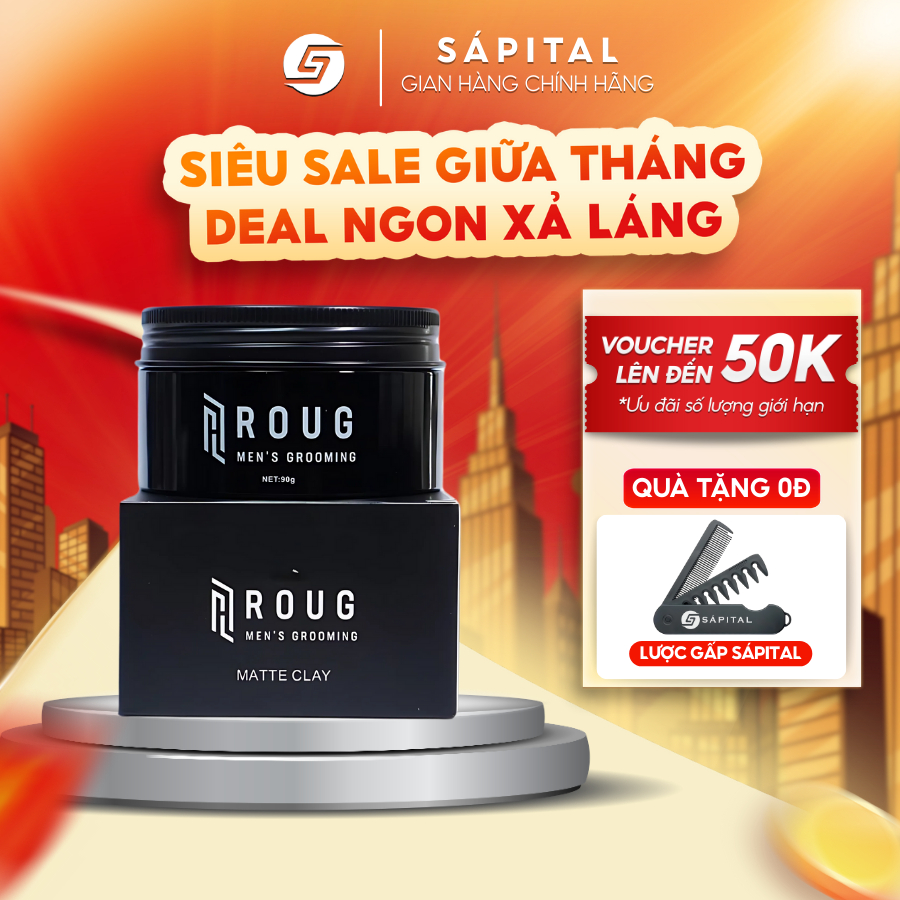 [VERSION 4] Sáp vuốt tóc nam ROUG Matte Clay cho tóc mỏng | Sáp Roug ...