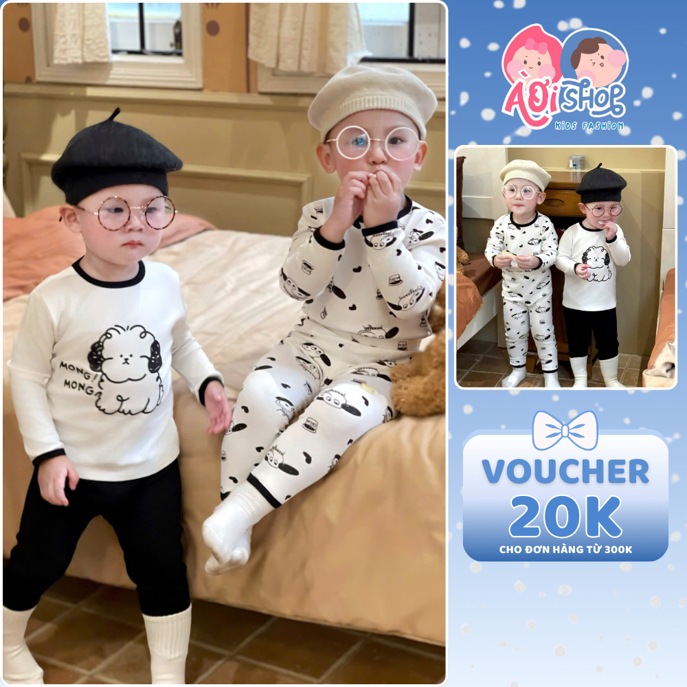 [À ƠI SHOP] D62- set 2 bộ dài chó và tim đen- a100.236