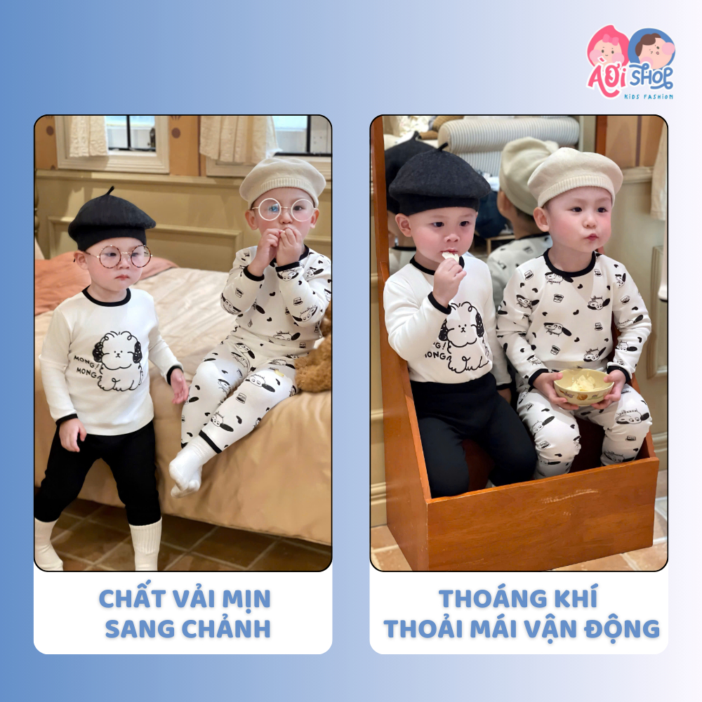 [À ƠI SHOP] D62- set 2 bộ dài chó và tim đen- a100.236
