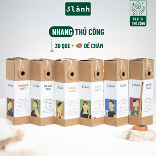 Nhang Thủ Công 3 Lành Hộp 30 Que Xông Thơm 100 % Tự Nhiên Không Hóa Chất Tặng Kèm Đế Chăm