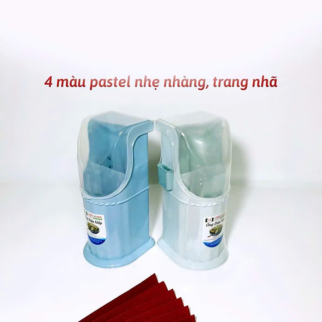 Ống Đũa Nhựa Châu Hưng Có Nắp Đậy Kèm Khe Tăm