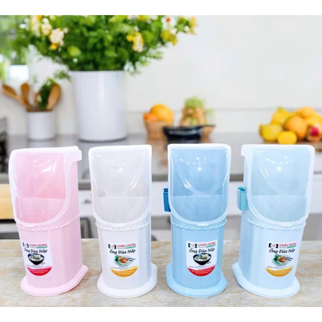 Ống Đũa Nhựa Châu Hưng Có Nắp Đậy Kèm Khe Tăm