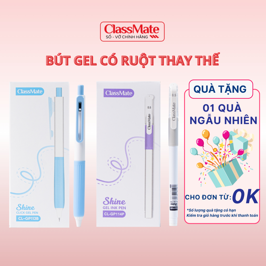 [Tặng 1 quà] Hộp 10/12 Bút Gel Classmate 0.5mm, Bút Bi Nước Viết Gel ...