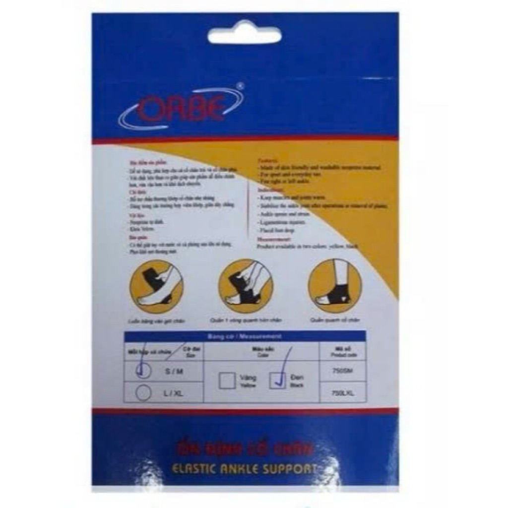 Băng thun quấn cổ chân Orbe, băng thun cố định cổ chân H1