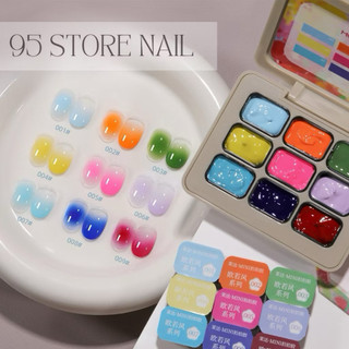 Set gel dặm ombre 9 màu chất mịn mướt đa năng , dùng dặm ombre , vẽ , chà tráng gương chất đặc mịn