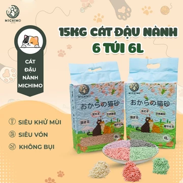 [THÙNG 15KG CÁT ĐẬU NÀNH]Cát mèo, cát vệ sinh cho mèo cao cấp, cát đậu nành siêu vón cục, khử mùi