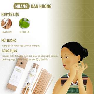 Nhang Thủ Công Đàn Hương 3 Lành Hộp 30 Que Xông Thơm 100 % Tự Nhiên Không Hóa Chất Tặng Kèm Đế Chăm