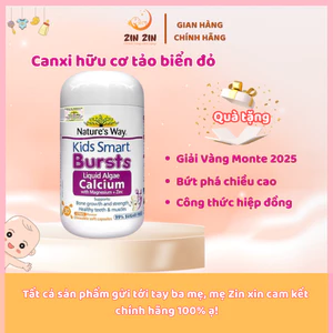 Canxi Tổ Ong Tảo Biển Đỏ Nature's Way Kids Smart Bursts Liquid Giúp Xương Răng Chắc Khỏe Cho Trẻ Từ 6 Tháng Tuổi 30 Viên