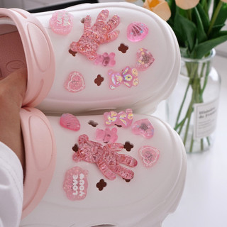 Dép sục nữ đế cao 7cm kèm 14 Sticker Gấu hồng trong suốt Mita kiểu sandal CSM-17
