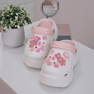 Dép sục nữ đế cao 7cm kèm 14 Sticker Gấu hồng trong suốt Mita kiểu sandal CSM-17