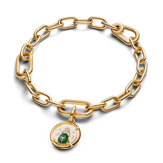 Charm Mạ Vàng 14k Pandora Me Tráng Men Xanh Lá Họa Tiết Bọ Hung