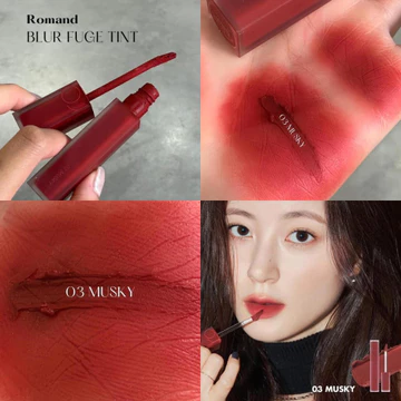 Son Romand Kem Lì Vỏ Vuông Blur Fudge Tint Màu 03 Musky Cam Đỏ Gạch