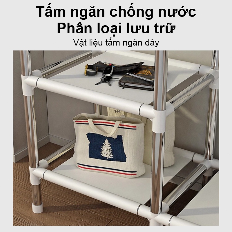 𝐎𝐥𝐢𝐟𝐞 Tủ Vải Khung Thép Titan Tủ Đựng Quần Áo Lắp Ráp Đa Năng Tủ Quần Áo Tiện Lợi