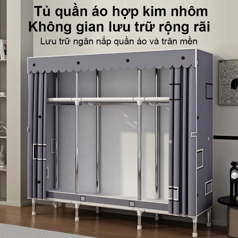 𝐎𝐥𝐢𝐟𝐞 Tủ Vải Khung Thép Titan Tủ Đựng Quần Áo Lắp Ráp Đa Năng Tủ Quần Áo Tiện Lợi