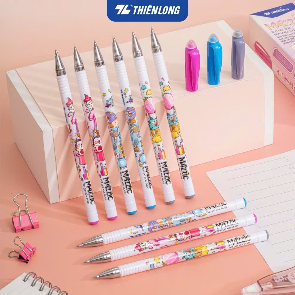 COMBO 20 Bút Gel Xoá Được MAZZIC, Bút Gel Thiên Long TP-GELEO1 Ngòi 0.5mm ,Bút Mực Gel Xoá, Viết Êm, Mực Đậm