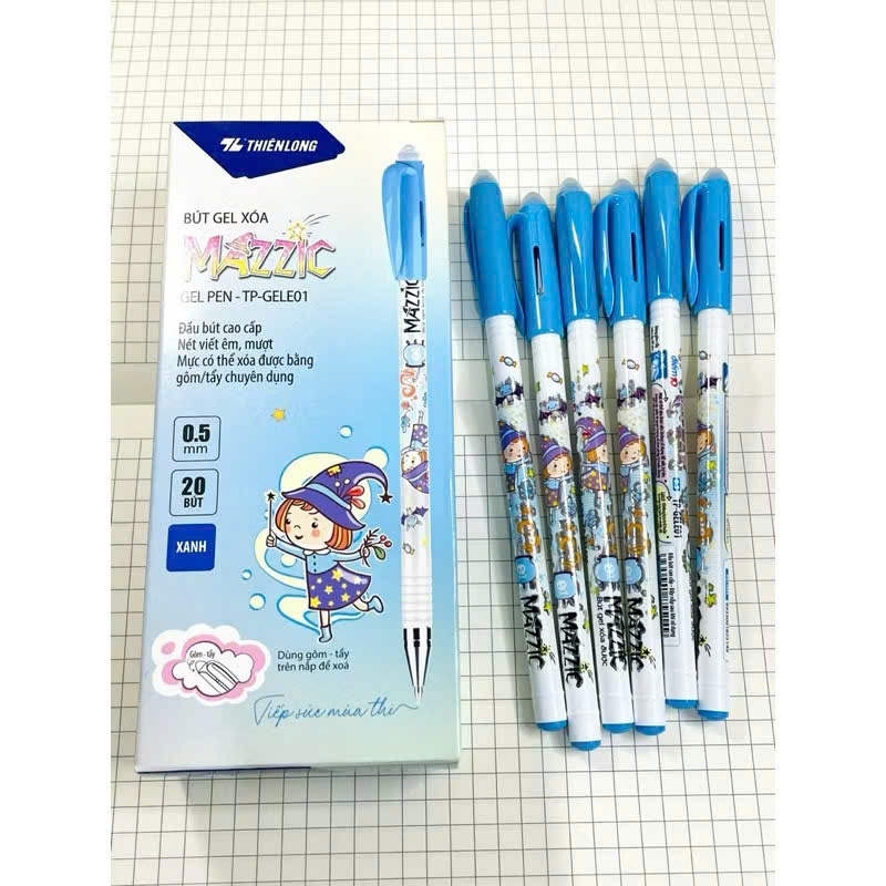 COMBO 20 Bút Gel Xoá Được MAZZIC, Bút Gel Thiên Long TP-GELEO1 Ngòi 0.5mm ,Bút Mực Gel Xoá, Viết Êm, Mực Đậm