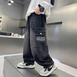 Quần Jean Ống Thụng Cho Bé Trai – Thêu Chữ ZERO, Dáng Rộng Năng Động 20-50kg