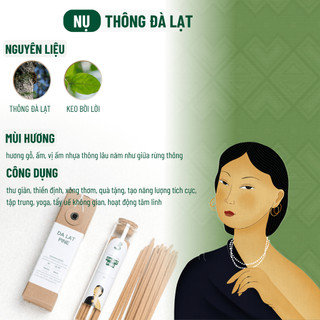 Nhang Thủ Công Thông Đà Lạt 3 Lành Hộp 30 Que Xông Thơm 100 % Tự Nhiên Không Hóa Chất Tặng Kèm Đế Chăm