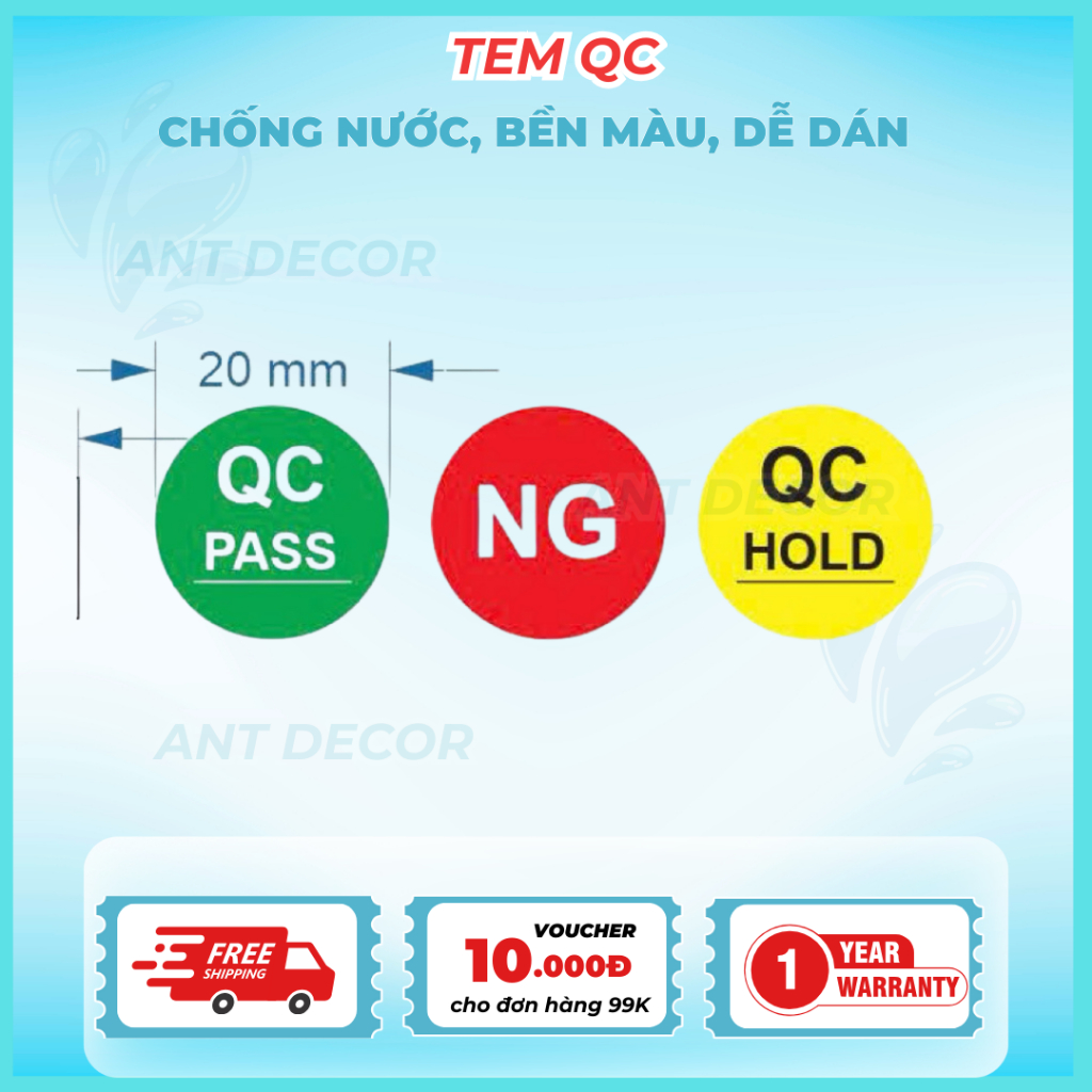 100 Tem nhãn dán decal giấy – Tem pass kích thước 2cm - Decal Đẹp Mắt, Bền Màu, Chống Nước