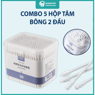 Combo 5 hộp tăm bông ngoáy tai 2 đầu vệ sinh tai mũi kháng khuẩn #A95
