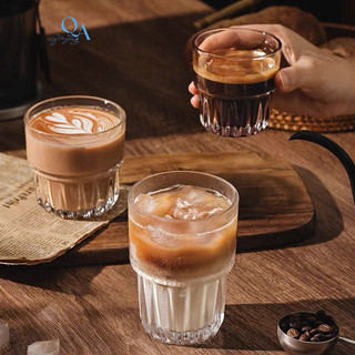 (TH) BỘ 6 LY thuỷ tinh chuyên dụng cho quán trà sữa, cà phê phong cách tối giản , cốc đựng CF, cream, sinh tố, CAPUCHINO