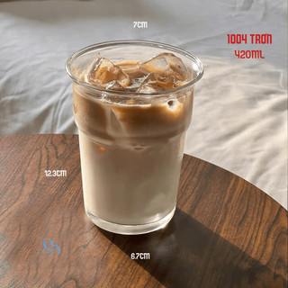 (TH) BỘ 6 LY thuỷ tinh chuyên dụng cho quán trà sữa, cà phê phong cách tối giản , cốc đựng CF, cream, sinh tố, CAPUCHINO
