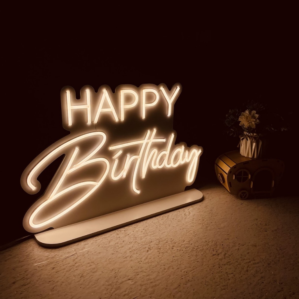 Đèn Trang Trí Led Neon Sign HAPPY BIRTHDAY-Mẫu Để Bàn KT 60 cm