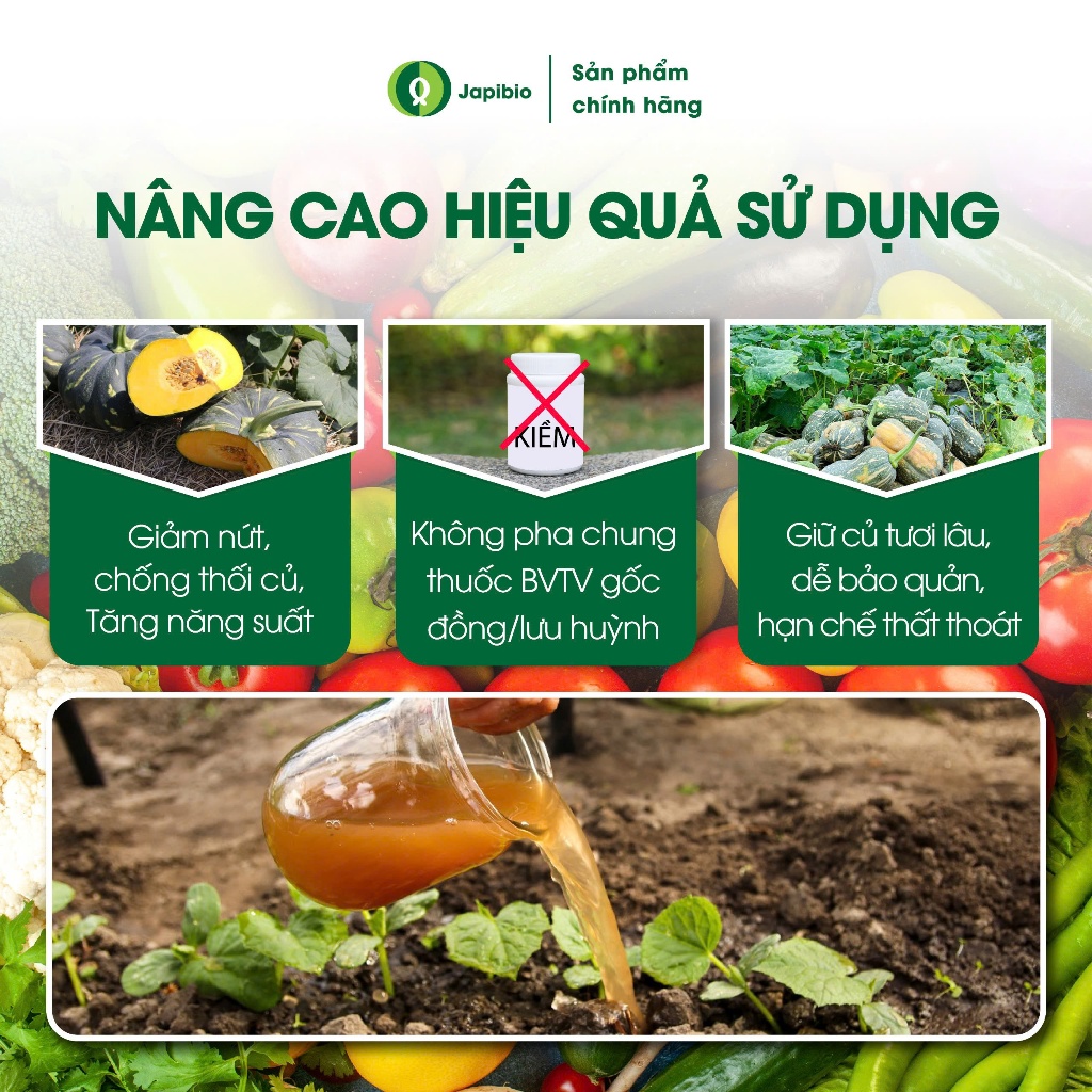 Đạm Cá Hữu Cơ JapiBio 1L – Phân Bón Nguyên Chất Không Mùi, Kích Rễ Nuôi Lá, Nuôi Củ Đều Đẹp