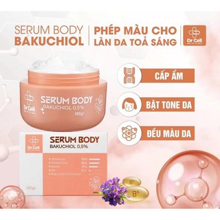 Serum Body Bakuchiol 0.5% 180ml Dr Cell Tái Tạo Da Dưỡng Trắng Phù Hợp Mọi Loại Da