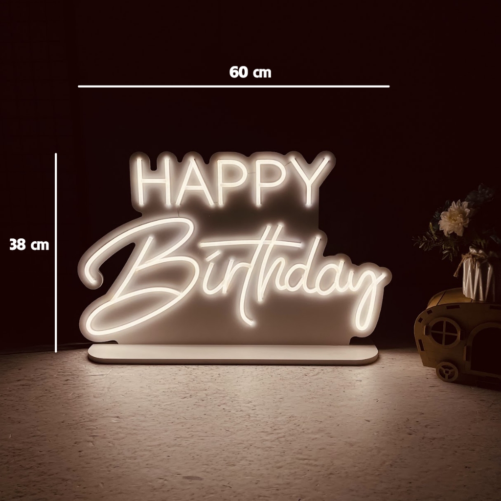 Đèn Trang Trí Led Neon Sign HAPPY BIRTHDAY-Mẫu Để Bàn KT 60 cm