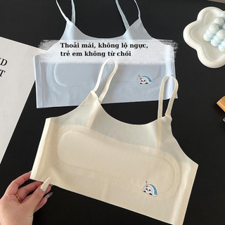 Áo lót học sinh chất su mềm mại co dãn thoải mái, Áo lót bé gái họa tiết in gấu cute dễ thương B898