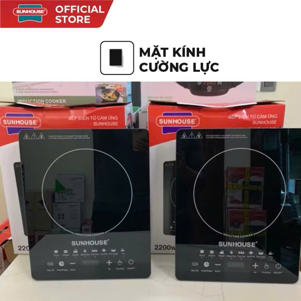 Bếp Từ Cảm Ứng SUN HOUSE 2200W , Bếp Điện Từ Hồng Ngoại Kèm Nồi Sunhous_Pro