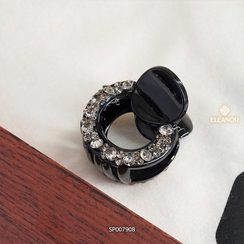 Kẹp tóc nữ càng cua Eleanor Accessories viền tròn trơn kẹp tóc đính đá phụ kiện tóc 7908