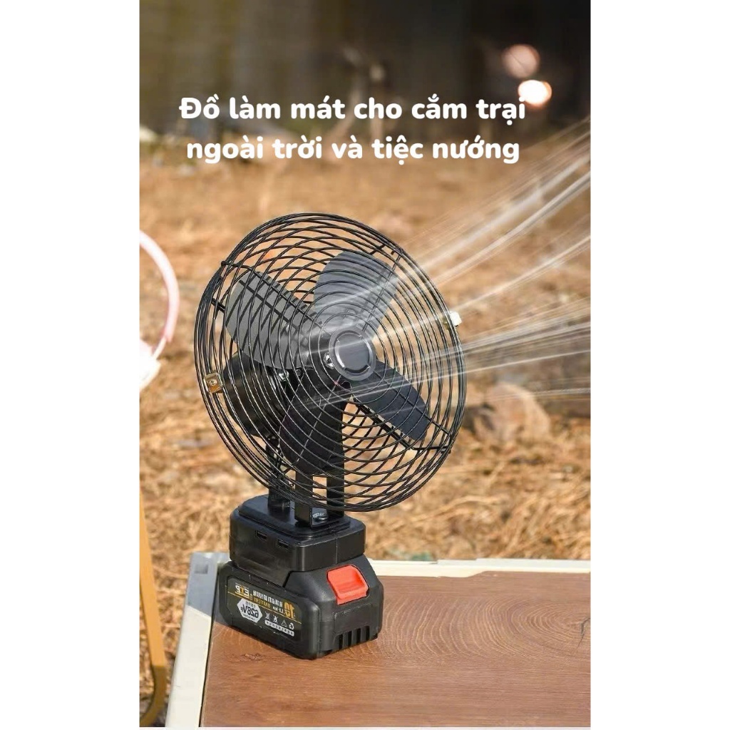 Quạt Tích Điện Mini Anhlinh Để Bàn Pin 15 Cell Làm Mát Cực Nhanh Sử Dụng Liên Tục Nhiều Giờ